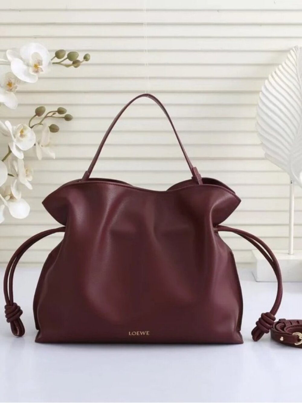 ✨Loewe Flamenco Burgundy Leather Clutch Bag✨